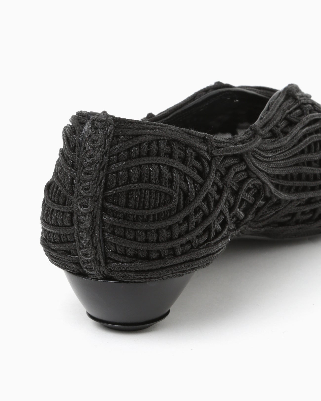 Cord Embroidery Egg Heel Pumps - black - Mame Kurogouchi