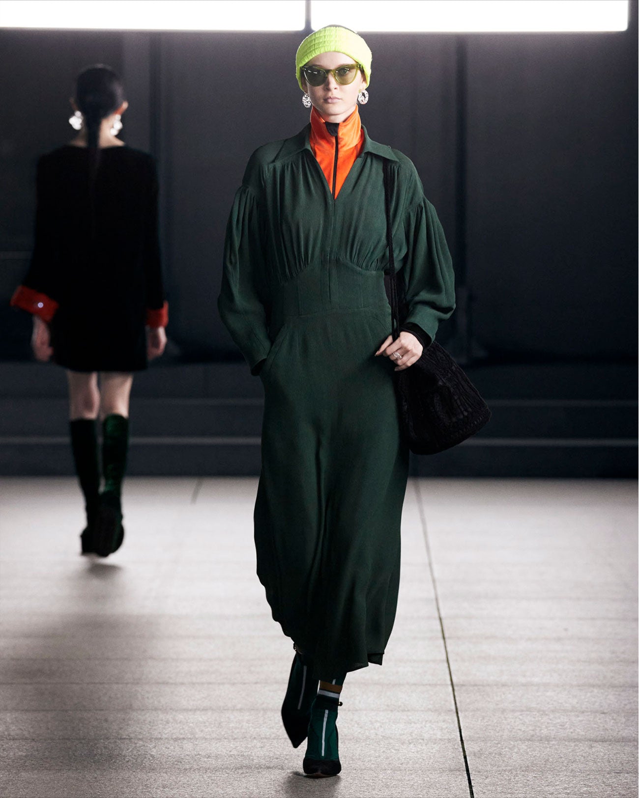 Stripe Jacquard Dress - green - Mame Kurogouchi