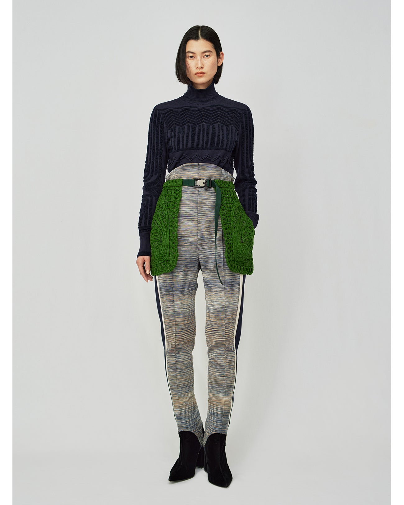 Cord Embroidery Wrapped Skirt - green - Mame Kurogouchi