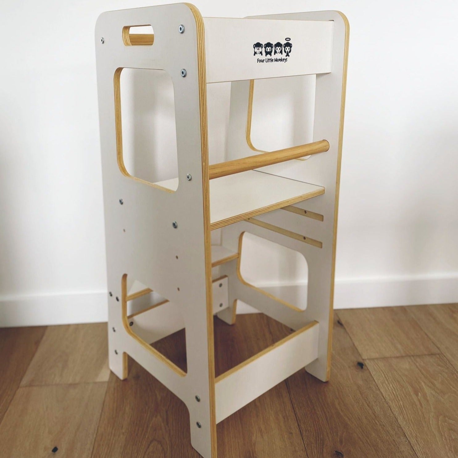 Adjustable Learning Tower - White - Four Little Monkeys product image