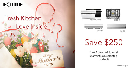 Mother's Day Sale Banner Range Hood Cooktop Extra Warranty