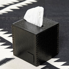 Paper towel box ICON embossed leather - black