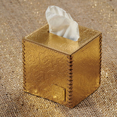 Paper towel box ICON embossed leather - gold