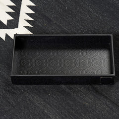 Tray Rectangular ICON embossed leather - black