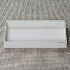 Rectangular ICON tray in embossed leather - white
