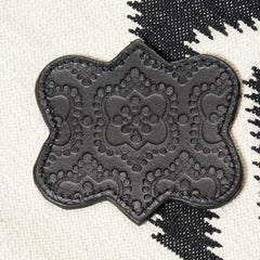 Coaster ICON embossed leather - black