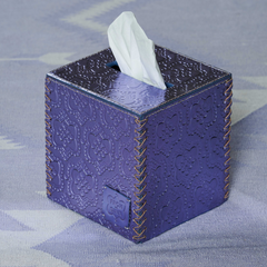 ICON embossed leather tissue box - vergissmeinnicht