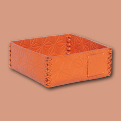 Accessoire Box LIFESTYLE aus Leder geprägt - orange