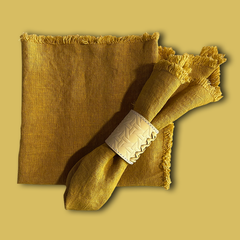 CHLOE linen napkin - yellow
