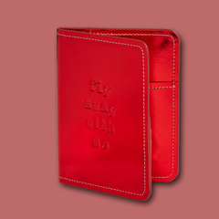 LARA leather passport cover - strawberry