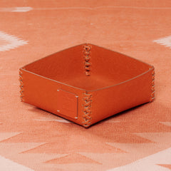 Accessoire Box ICON aus Leder geprägt - orange