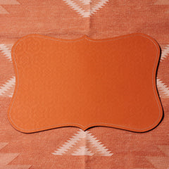 ICON embossed leather placemat - orange