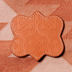 Leather coaster ICON embossed - orange