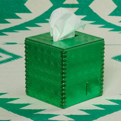 VIENNA leather embossed paper towel box - bamboo