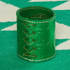 Leather napkin ring VIENNA embossed - bamboo