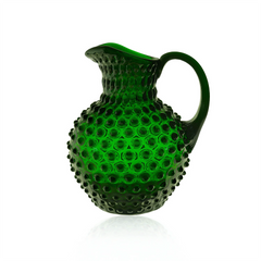 Pitcher HOBNAIL from glass - dark green