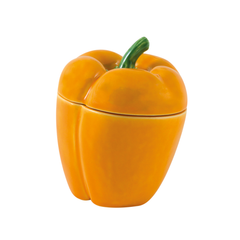 Box with lid PAPRIKA ceramic medium - yellow