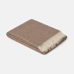 RECYCLED blanket made of wool - beige & white
