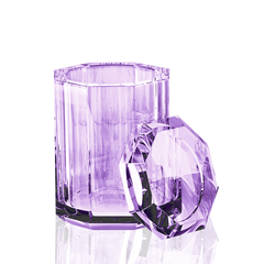 Behälter mit Deckel aus Kristallglas - lila