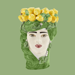 Vase MORO LADY aus Keramik - Zitrone grün