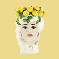 Vase MORO LADY ceramic - lemon