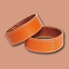 Armreif LIFESTYLE aus Leder glatt - orange