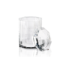 Container with lid made of crystal glass - clear