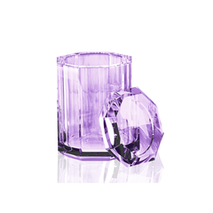 Crystal glass container with lid - purple