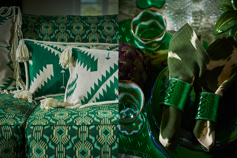 Grüne Accessoires in Leder & Textil