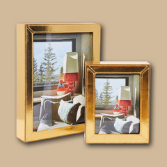 Picture frame LIFESTYLE of leather smooth - gold
