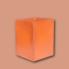 Papierkorb LIFESTYLE aus Leder glatt - orange