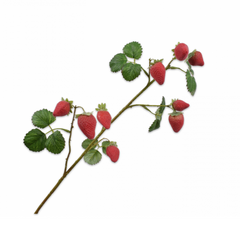 Artificial flower strawberry branch - red