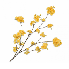 Artificial flower cherry blossom branch - yellow