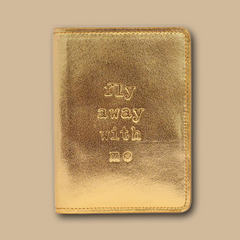 Passport case LARA leather - gold