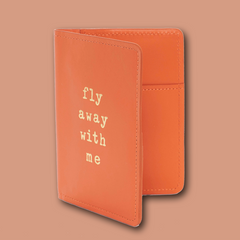 LARA leather passport cover - orange