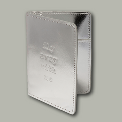 Passport case LARA leather - silver