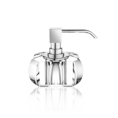 Soap dispenser made of crystal glass - clear/chrome gloss