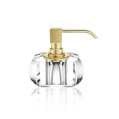 Crystal glass soap dispenser - clear/gold matte