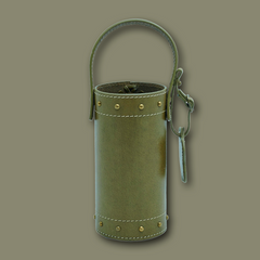 Streichholzbehälter LIFESTYLE aus Leder glatt - olive