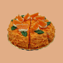 Candle cake piece - orange cake