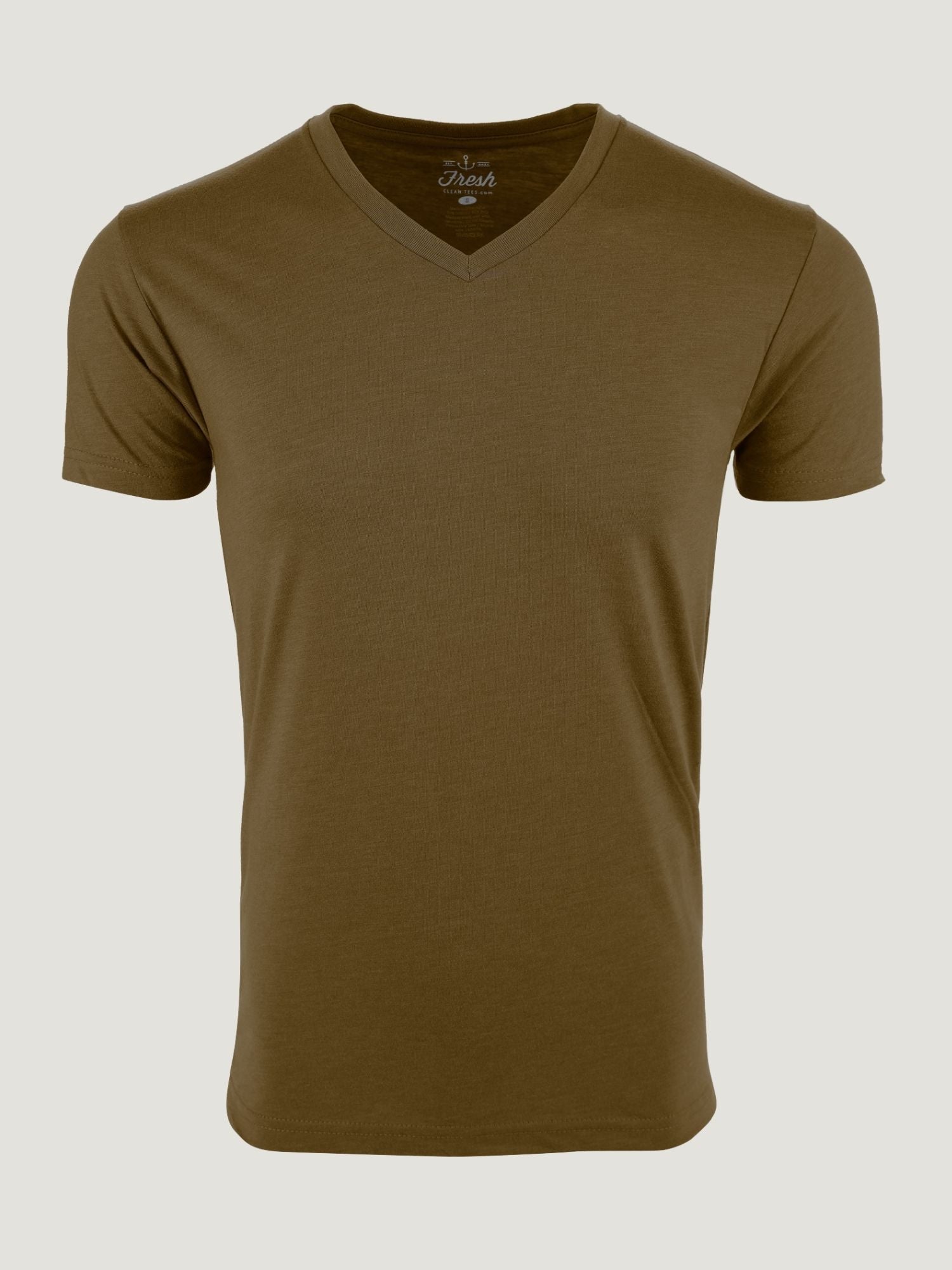 Everyday Melange Burnout V-Neck T-Shirt in Light Olive