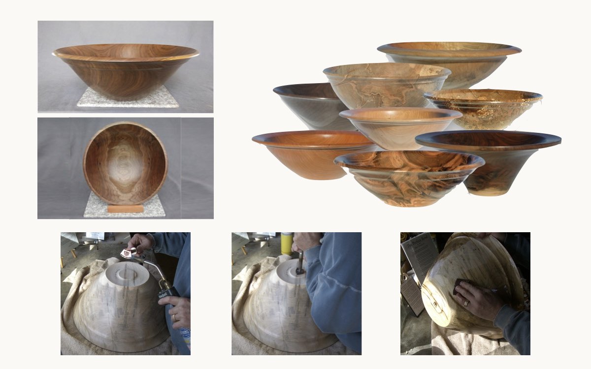 picture of the bowl making process by Geoff Kelk