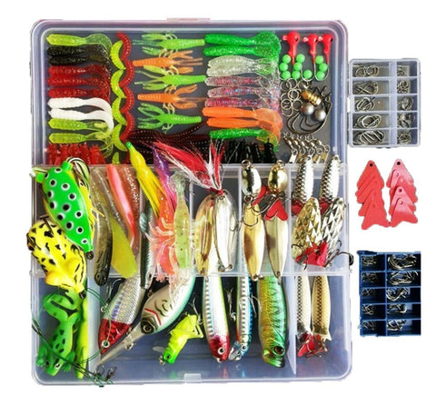 Fishing Tackle Set,PortableFun® Fishing Baits Kit Lots with Free