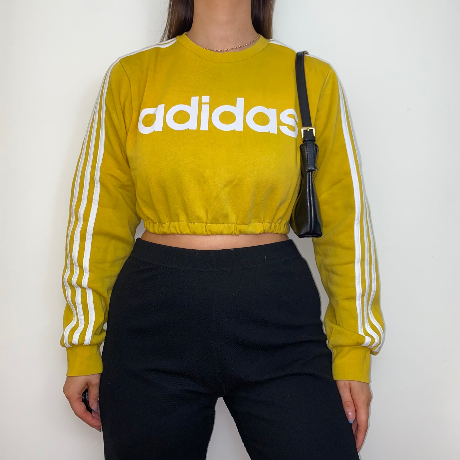 Adidas Yellow Cropped Sweatshirt – LAYNE VINTAGE