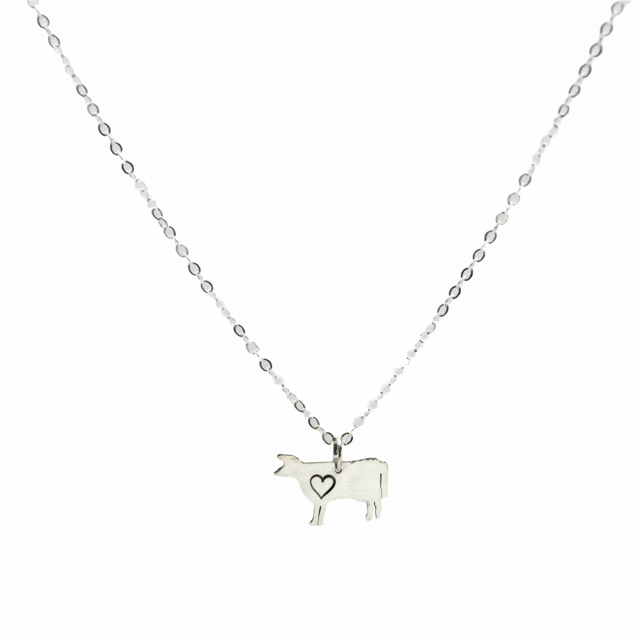 Cow with Heart Necklace by Christy Robinson Designs