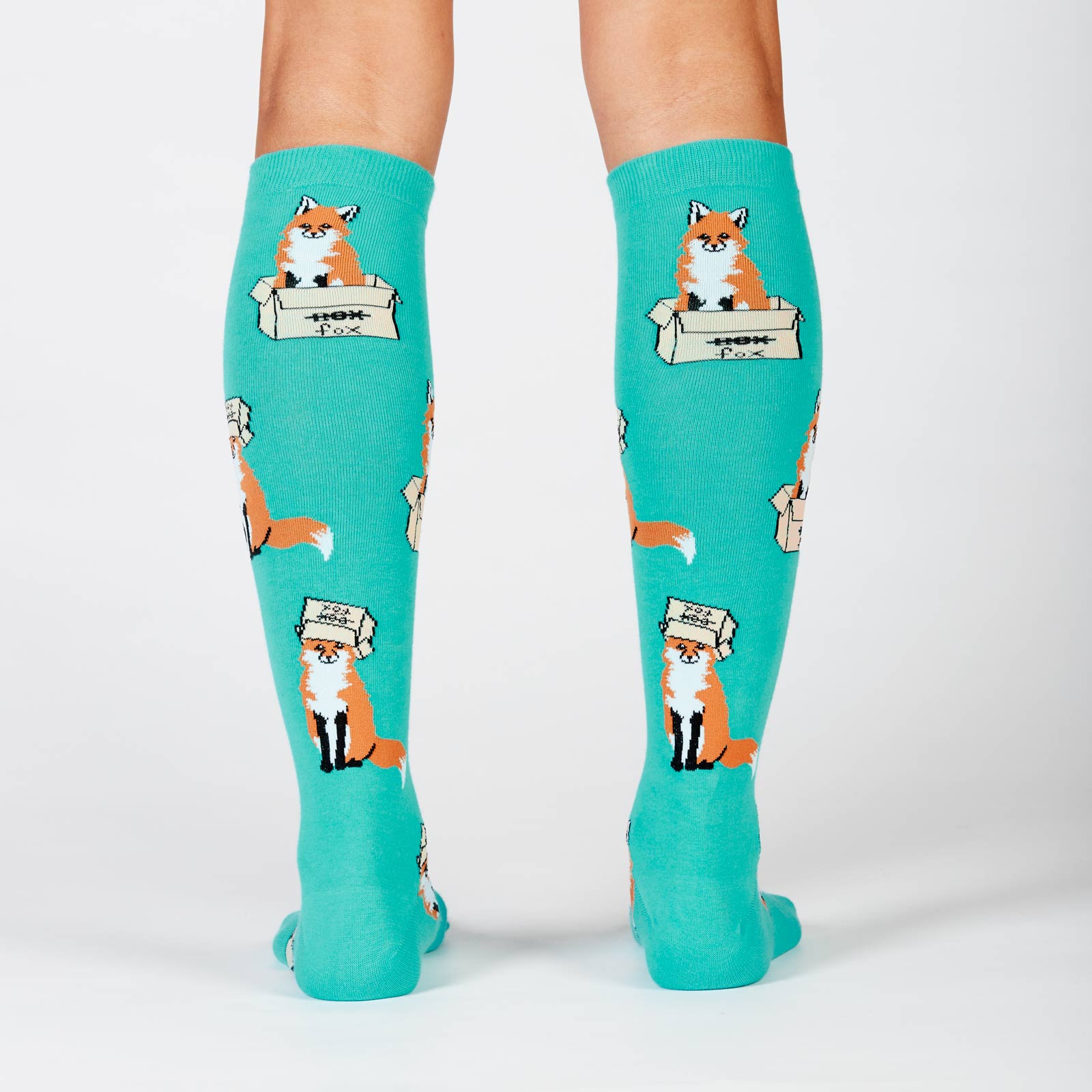 Foxes in Boxes Women's Socks by Sock it To Me - Compassionate Closet