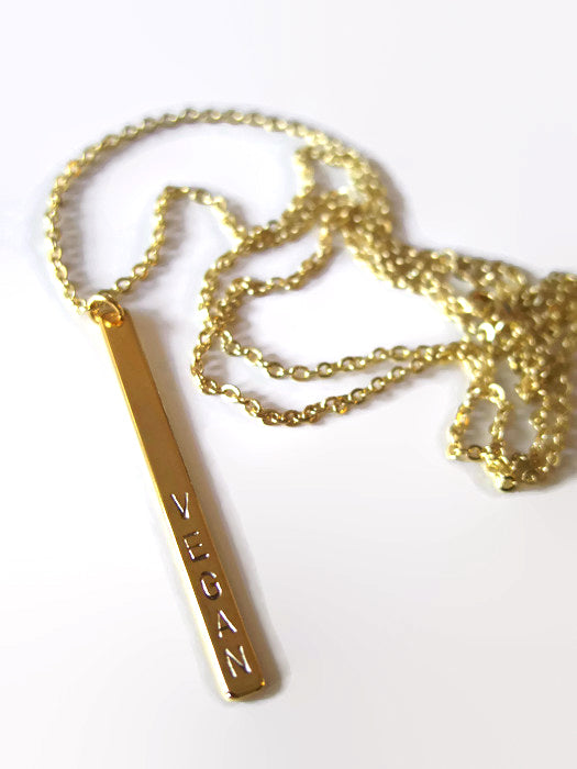 Vegan Vertical Bar Necklace by Mishakaudi