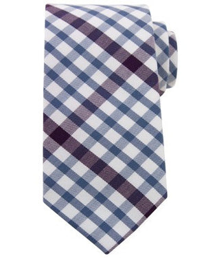 White Light Blue Purple Cotton Tie by Jaan J. - Compassionate Closet