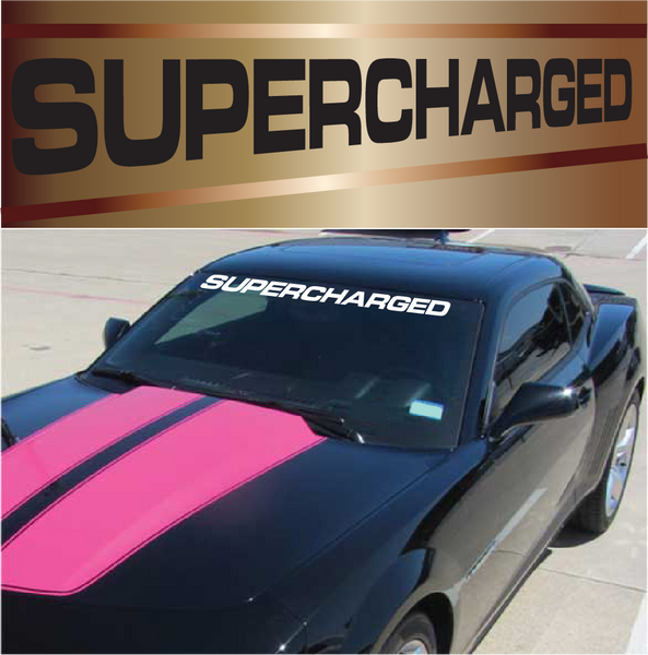 Supercharged Windshield Banner Custom Window Sticker Decal ...