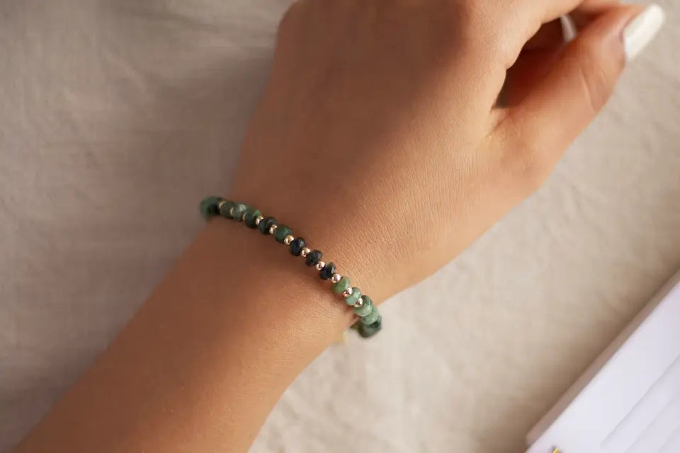Empress Emerald Gemstone Beaded Bracelet Australian Handmade Jewellery